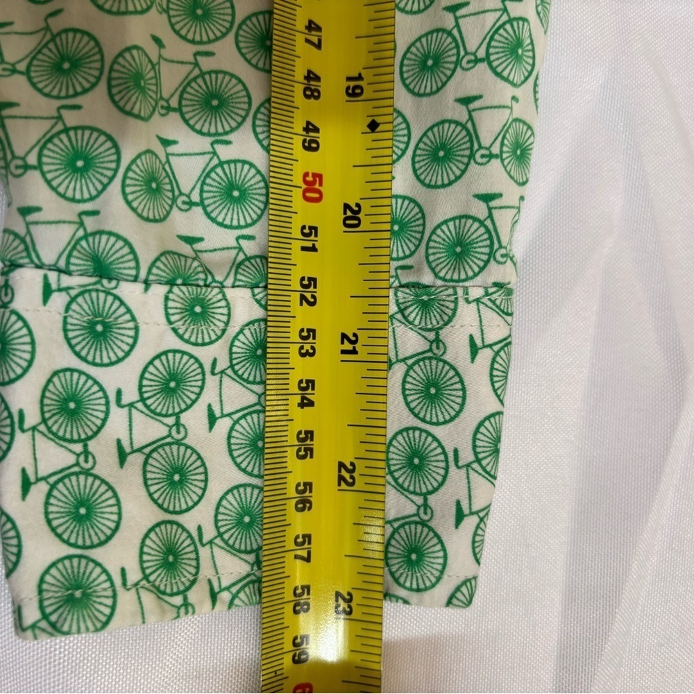 GAP Bicycle Print The Fitted Boyfriend Button Down Shirt Bicycle Print XS - Picture 8 of 11